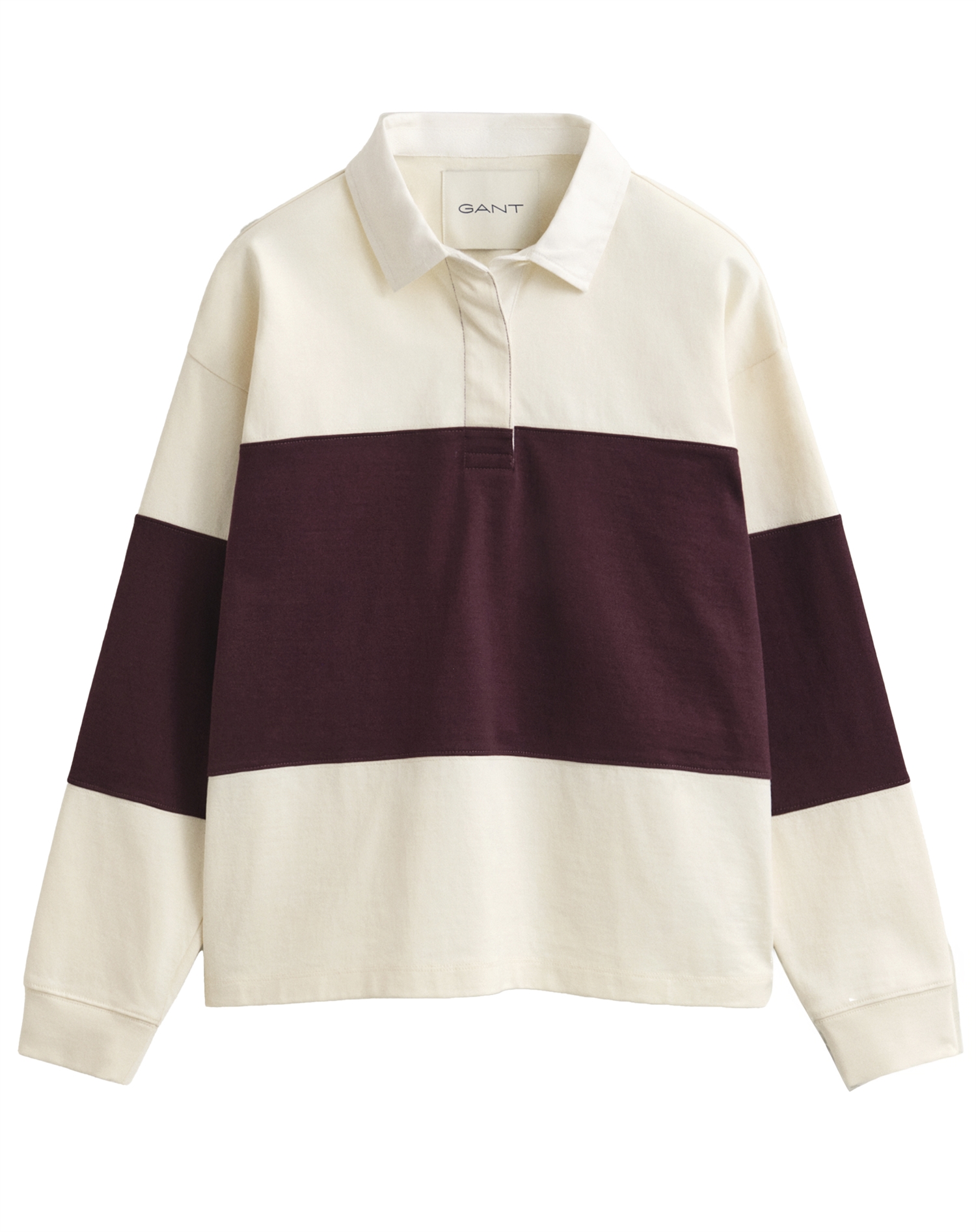 Gant - Color Blocked Heavy Rugger - Darkened Wine